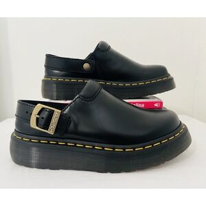 Dr Martens Laketen Atlas Leather Chunky Slingback Platform Mules Shoes School 6